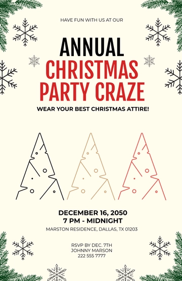 Free Modern Christmas Party Poster Template to Edit Online