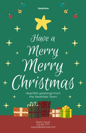 Free Red and Green Christmas Poster Template to Edit Online