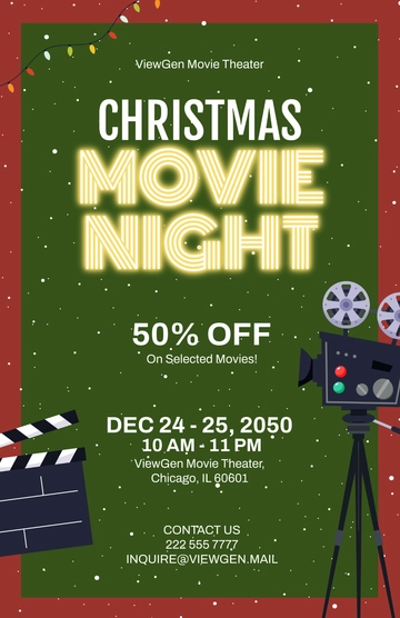 Free Christmas Movie Poster Template to Edit Online