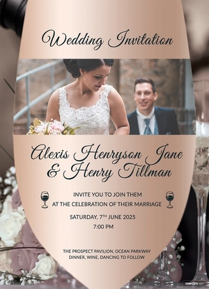 Winery Wedding Invitation Card Template