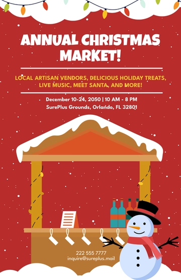 Free Christmas Market Poster Template to Edit Online