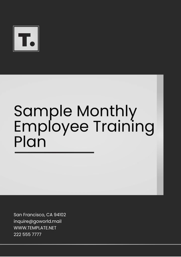 Free Sample Monthly Employee Training Plan Template to Edit Online