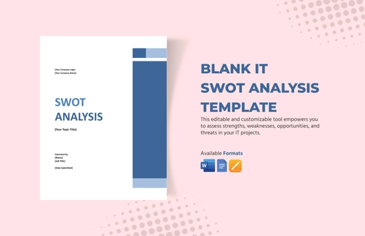 Blank IT SWOT Analysis Template Blank IT SWOT Analysis Template