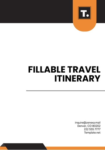 Free Fillable Travel Itinerary Template to Edit Online