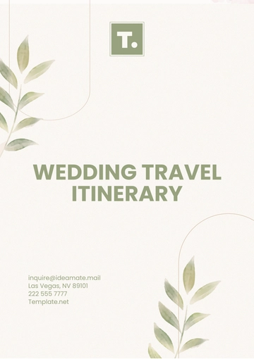 Free Wedding Travel Itinerary Template to Edit Online