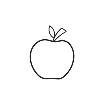 Free Apple Outline Clipart to Edit Online