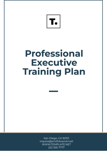 Free Professional Executive Training Plan Template to Edit Online