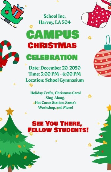 Free Christmas Poster for School Template to Edit Online