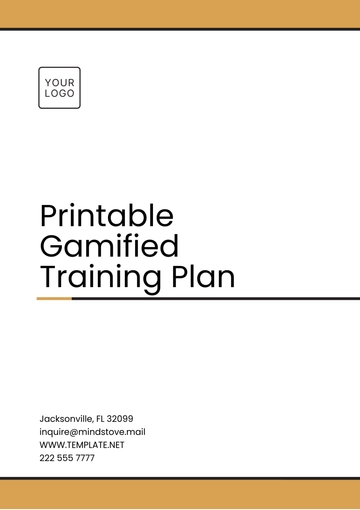 Free Printable Gamified Training Plan Template to Edit Online