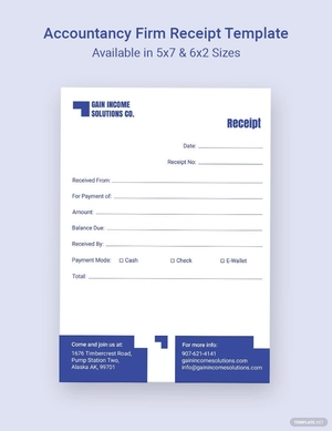 Accountancy Firm Receipt Template Accountancy Firm Receipt Template