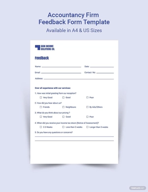 Accountancy Firm Feedback Form Template