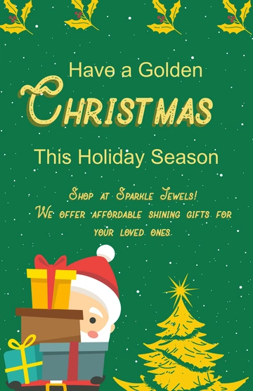 Free Gold Christmas Poster Design Template to Edit Online