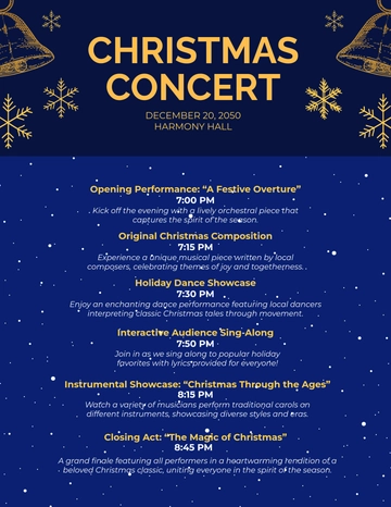 Free Creative Christmas Concert Program Template to Edit Online