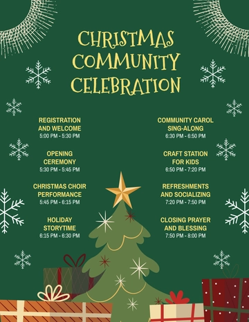 Free Christmas Program Agenda Template to Edit Online