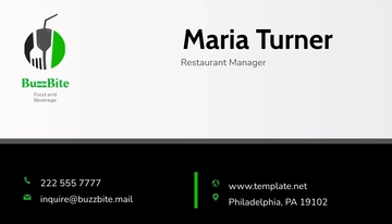Free Food and Beverage Business Card Template to Edit Online