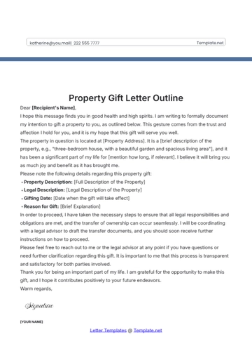 Free Property Gift Letter Outline Template to Edit Online