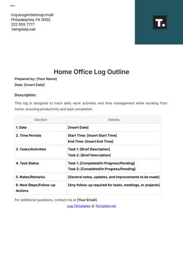 Free Home Office Log Outline Template to Edit Online