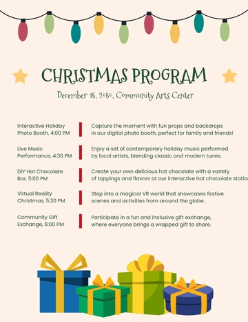 Free Christmas Program Layout Template to Edit Online