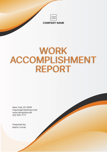 Free Work Accomplishment Report Template to Edit Online
