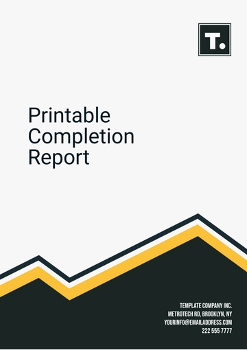 Free Printable Completion Report Template to Edit Online