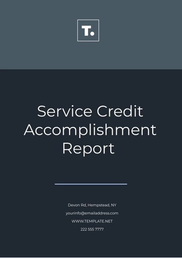Free Service Credit Accomplishment Report Template to Edit Online