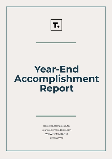 Free Year-End Accomplishment Report Template to Edit Online