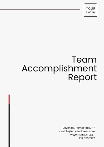 Free Team Accomplishment Report Template to Edit Online