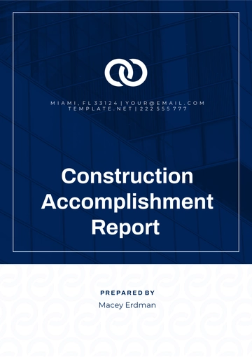 Free Construction Accomplishment Report Template to Edit Online