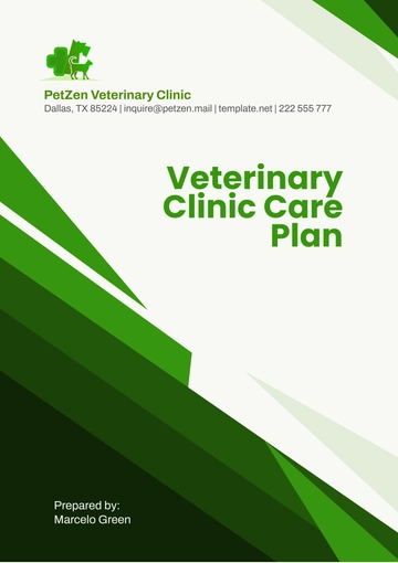Free Veterinary Clinic Care Plan Template to Edit Online