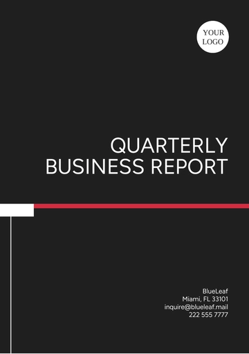 Free Quarterly Business Report Design Template to Edit Online