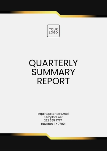 Free Quarterly Summary Report Template to Edit Online