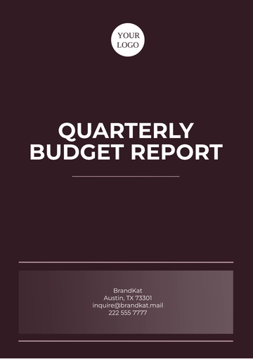 Free Quarterly Budget Report Template to Edit Online