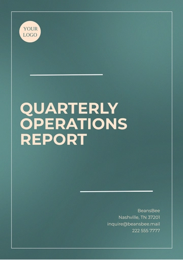 Free Quarterly Operations Report Template to Edit Online