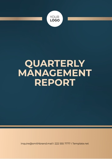 Free Quarterly Management Report Layout Template to Edit Online