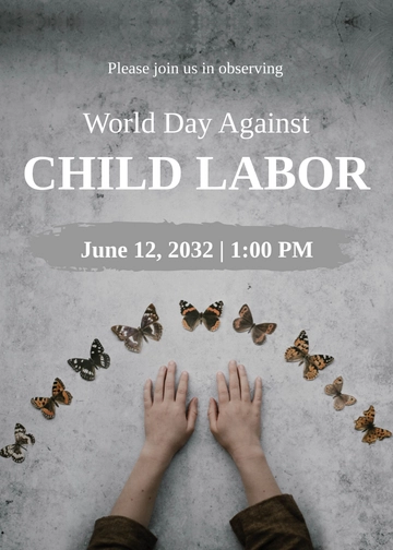 Free World Day Against Child Labour Invitation Template to Edit Online
