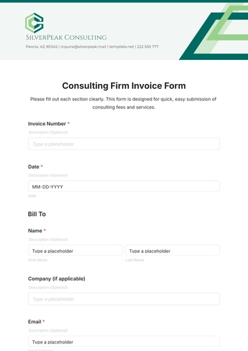 Free Consulting Firm Invoice Form Template to Edit Online