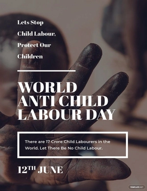 World Anti Child Labour Day Card Template