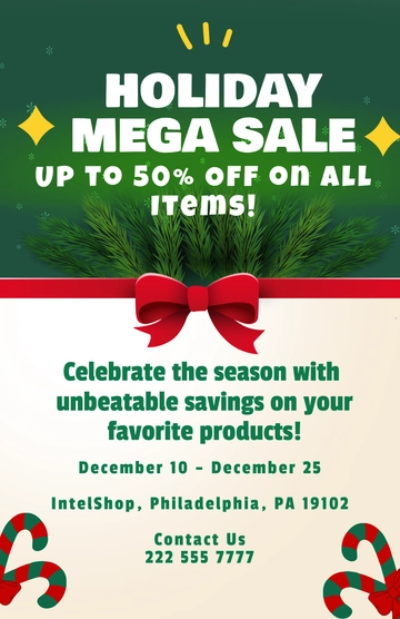 Free Professional Christmas Poster Template to Edit Online