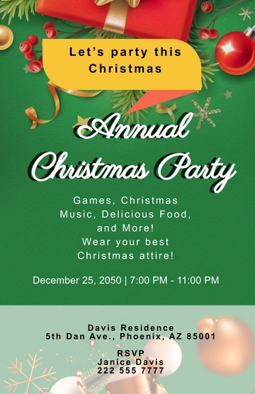 Free Annual Christmas Party Poster Template to Edit Online