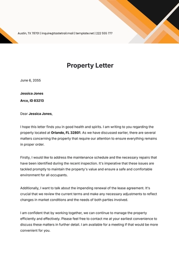 Free Property Letter Template to Edit Online