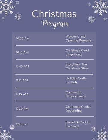 Free Simple Christmas Program Template to Edit Online