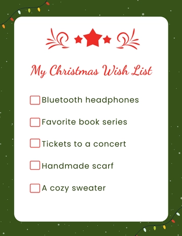 Free My Christmas Wish List Template to Edit Online
