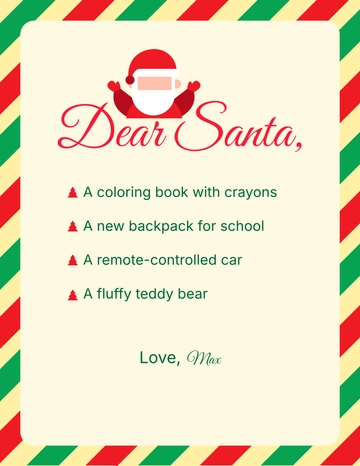 Free Printable Santa Wish List Template to Edit Online