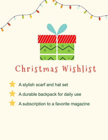 Free Christmas Wish List Template to Edit Online