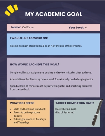Free Modern Academic Goals Template to Edit Online