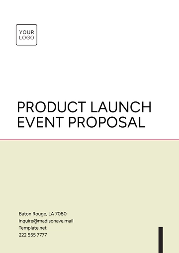 Free Product Launch Event Proposal Template to Edit Online