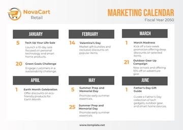Free Retail Marketing Calendar Template to Edit Online
