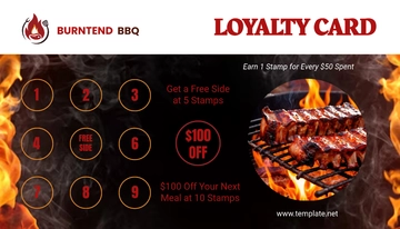 Free BBQ Loyalty Program Card Template to Edit Online