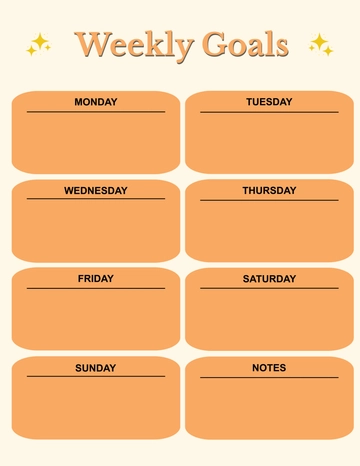 Free Weekly Goals Template to Edit Online