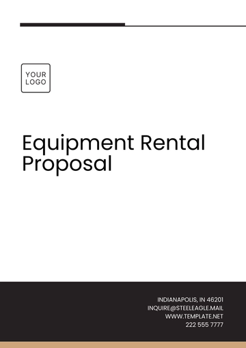 Free Equipment Rental Proposal Template to Edit Online